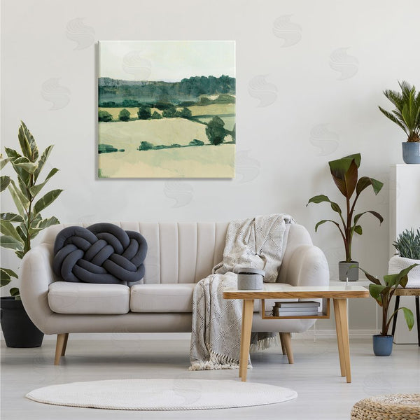 Stupell Industries Victoria Barnes | Open Green Farm Fields Abstract Country Tree Landscape Wall Art