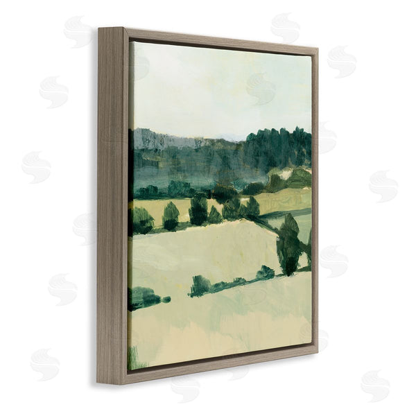 Stupell Industries Victoria Barnes | Open Green Farm Fields Abstract Country Tree Landscape Wall Art