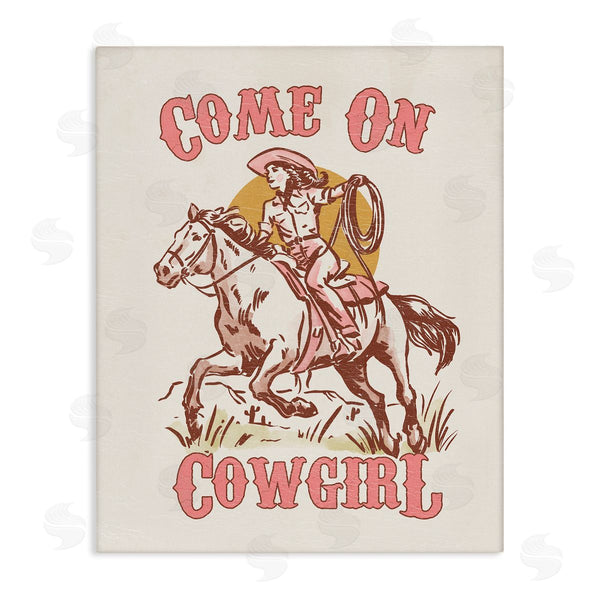 stupell industries Victoria Barnes | Pastel Come On Cowgirl