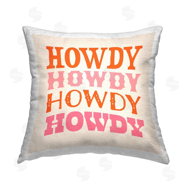 Stupell Industries Victoria Barnes | Pink & Orange Howdy Printed Throw Pillow