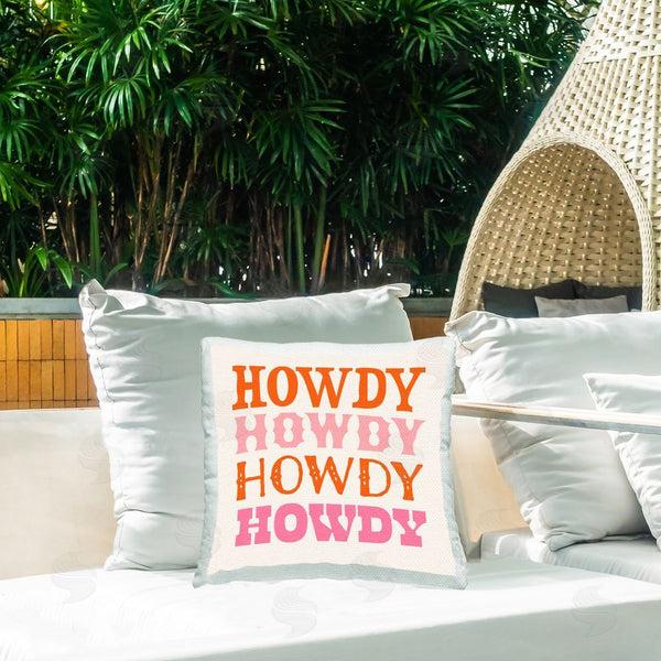 Stupell Industries Victoria Barnes | Pink & Orange Howdy Printed Throw Pillow