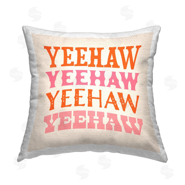 Stupell Industries Victoria Barnes | Pink & Orange Yeehaw Printed Throw Pillow