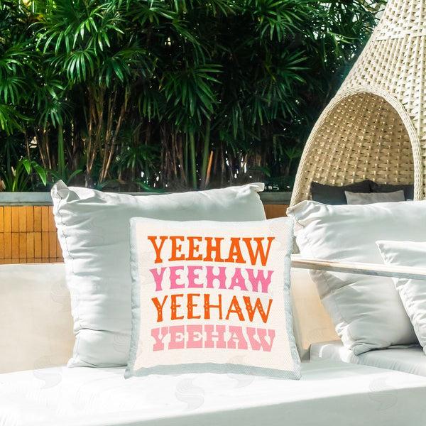 Stupell Industries Victoria Barnes | Pink & Orange Yeehaw Printed Throw Pillow