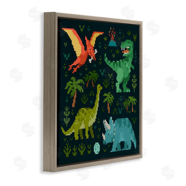 Stupell Industries Victoria Barnes | Pixel Dinosaurs Wildlife