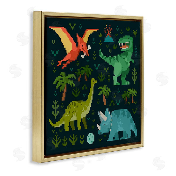 Stupell Industries Victoria Barnes | Pixel Dinosaurs Wildlife
