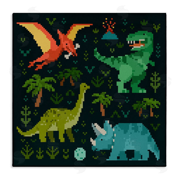 stupell industries Victoria Barnes | Pixel Dinosaurs Wildlife