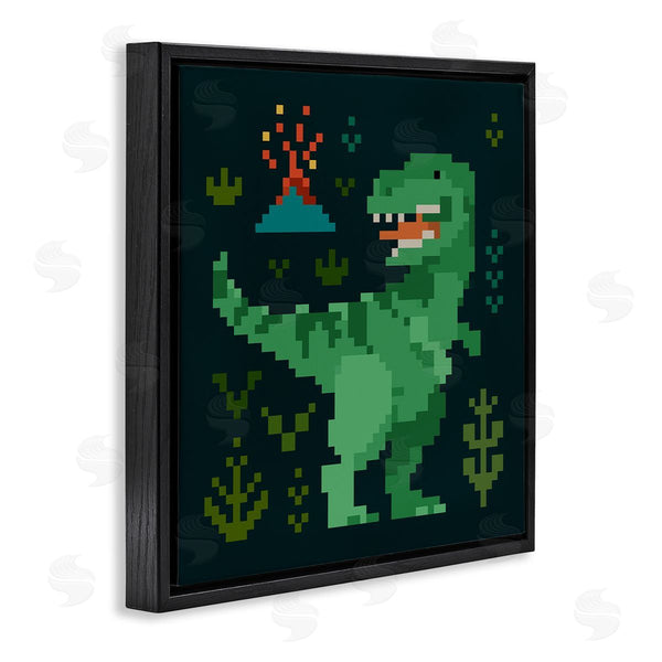 Stupell Industries Victoria Barnes | Pixel Style Dinosaur