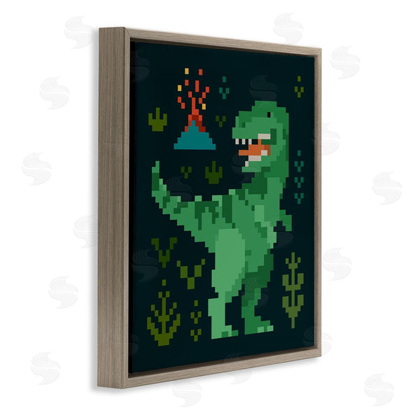Stupell Industries Victoria Barnes | Pixel Style Dinosaur