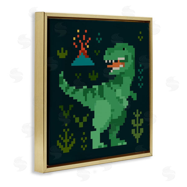 Stupell Industries Victoria Barnes | Pixel Style Dinosaur