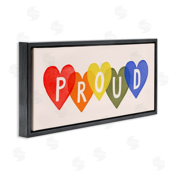 Stupell Industries Victoria Barnes | Proud Text Rainbow Heart Pattern