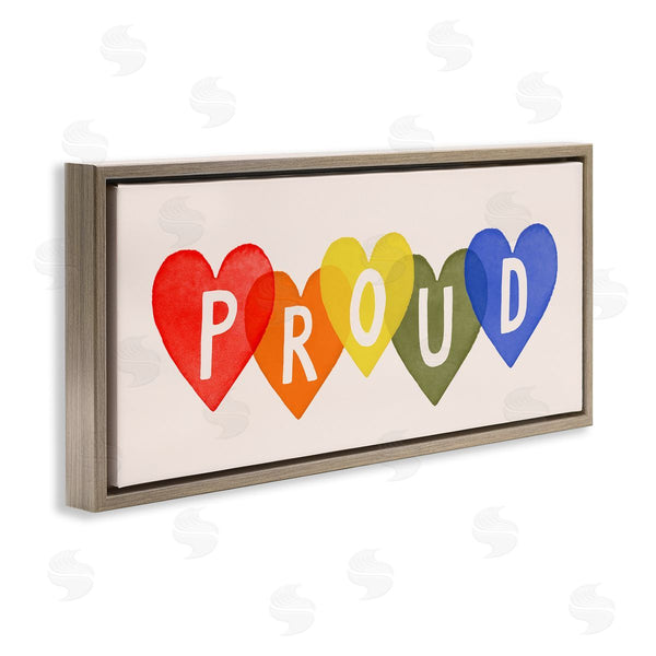 Stupell Industries Victoria Barnes | Proud Text Rainbow Heart Pattern
