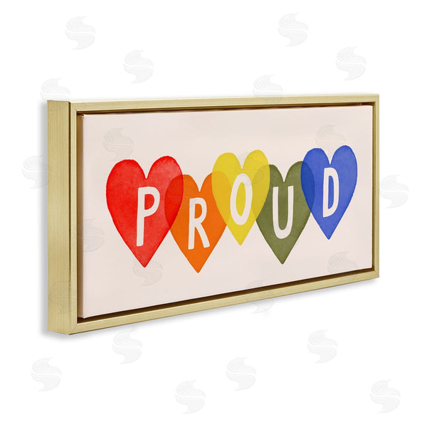 Stupell Industries Victoria Barnes | Proud Text Rainbow Heart Pattern