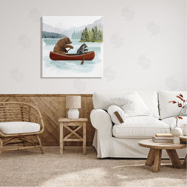 Stupell Industries Victoria Barnes | Raccoon & Bear Canoeing Wall Art