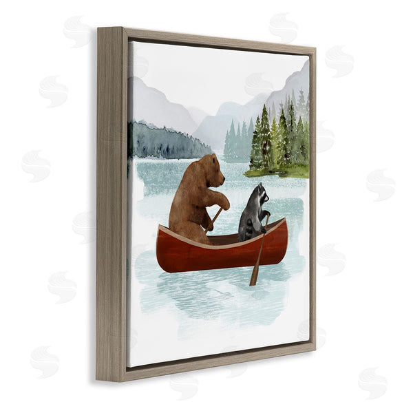 Stupell Industries Victoria Barnes | Raccoon & Bear Canoeing Wall Art