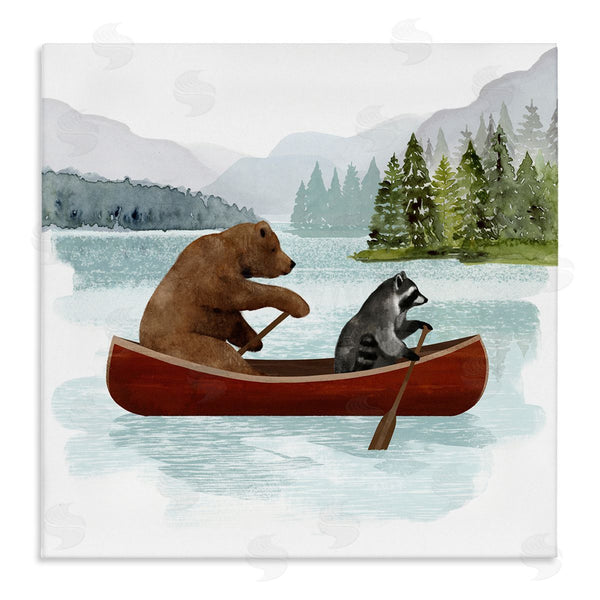 stupell industries Victoria Barnes | Raccoon & Bear Canoeing Wall Art