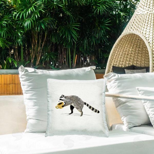 Stupell Industries Victoria Barnes | Raccoon & Coffee Mug Printed Throw Pillow