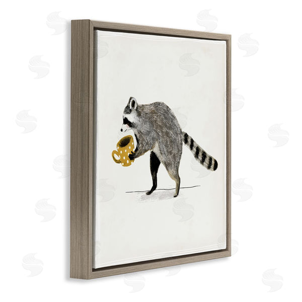 Stupell Industries Victoria Barnes | Raccoon & Coffee Mug Wall Art
