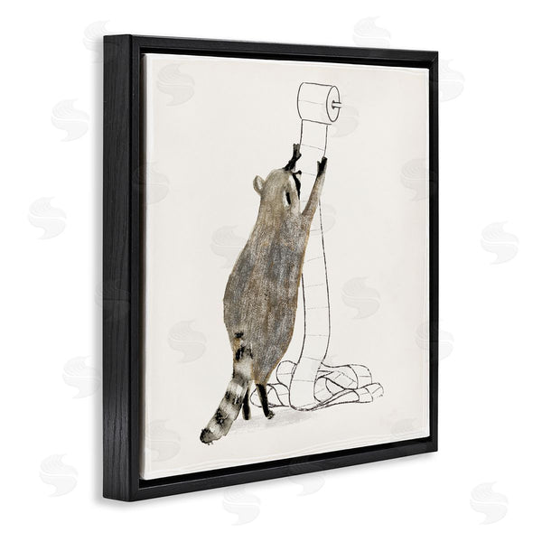 Stupell Industries Victoria Barnes | Raccoon Toilet Paper Hoarder