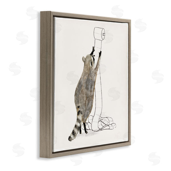 Stupell Industries Victoria Barnes | Raccoon Toilet Paper Hoarder