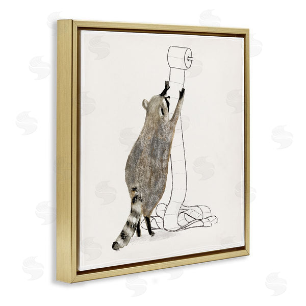 Stupell Industries Victoria Barnes | Raccoon Toilet Paper Hoarder