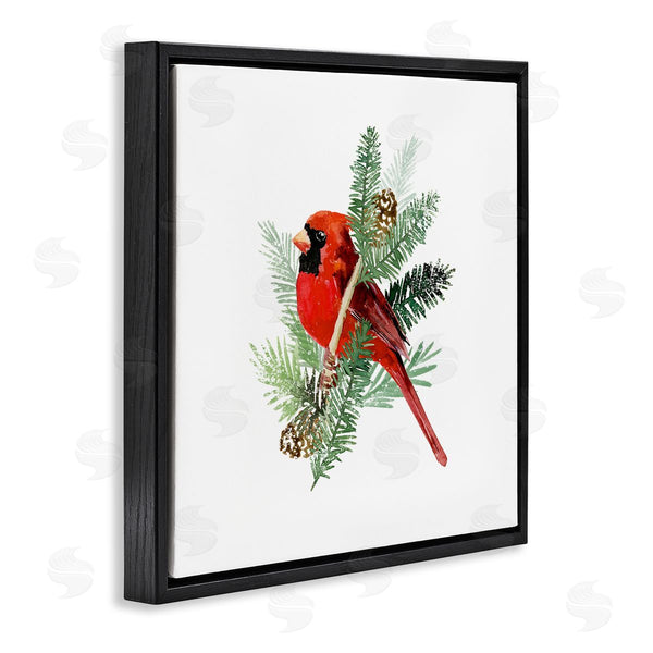 Stupell Industries Victoria Barnes | Red Cardinal Pine Branch Minimal Bird Portrait Wall Art