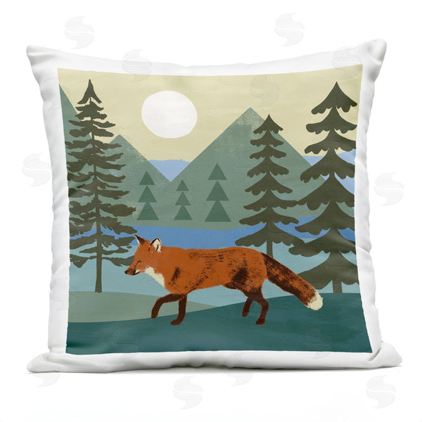 Stupell Industries Victoria Barnes | Red Fox Running Through Woodland Nature Printed Throw Pillow