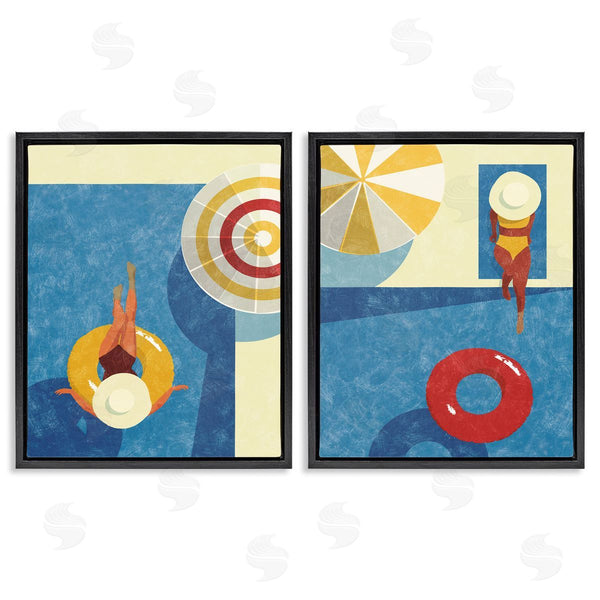 Stupell Industries Victoria Barnes | Relaxing Female Figure Poolside Wall Art