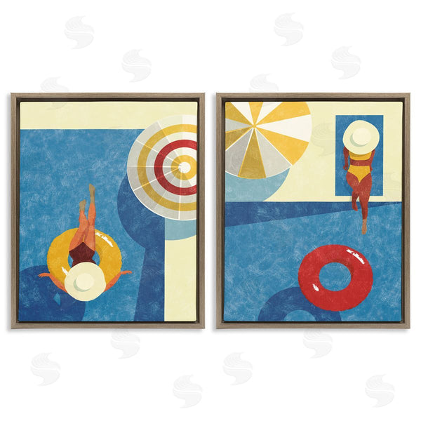 Stupell Industries Victoria Barnes | Relaxing Female Figure Poolside Wall Art