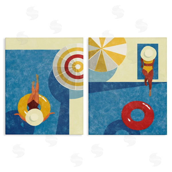 stupell industries Victoria Barnes | Relaxing Female Figure Poolside Wall Art