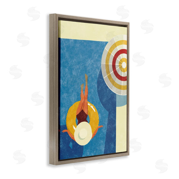 Stupell Industries Victoria Barnes | Relaxing On Pool Float Wall Art