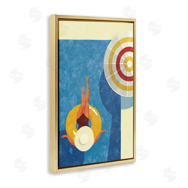 Stupell Industries Victoria Barnes | Relaxing On Pool Float Wall Art