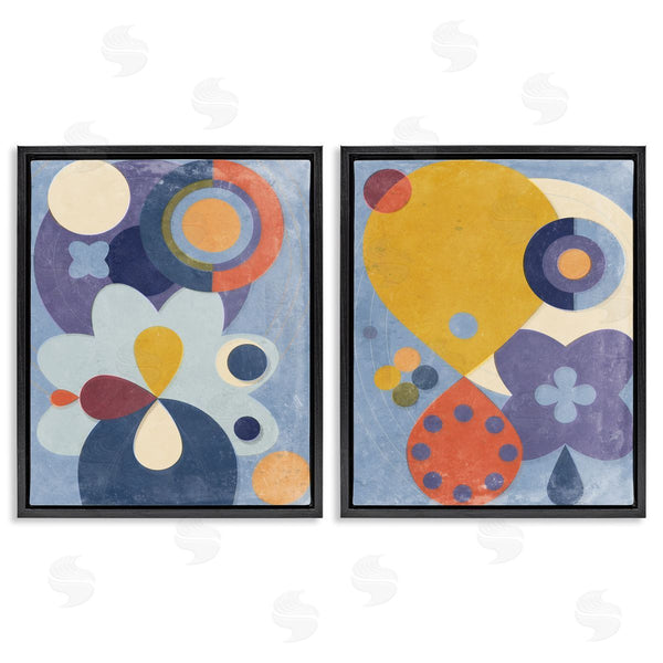 Stupell Industries Victoria Barnes | Retro Shapes On Blue