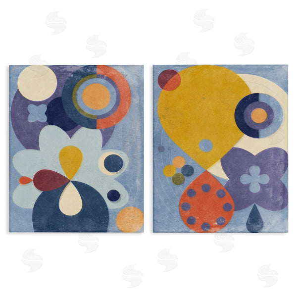 stupell industries Victoria Barnes | Retro Shapes on Blue