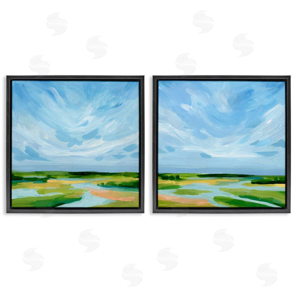 Stupell Industries Victoria Barnes | River Landscape Painting Wall Art