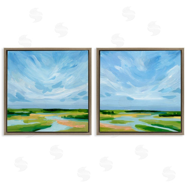 Stupell Industries Victoria Barnes | River Landscape Painting Wall Art