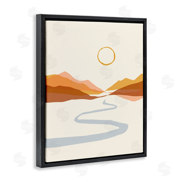 Stupell Industries Victoria Barnes | River Path Leading Terracotta Mountains Modern Desert Illustration Wall Art