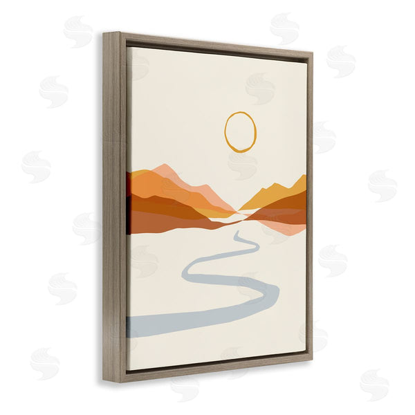 Stupell Industries Victoria Barnes | River Path Leading Terracotta Mountains Modern Desert Illustration Wall Art