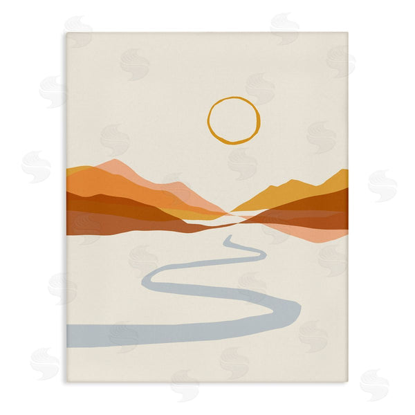 stupell industries Victoria Barnes | River Path Leading Terracotta Mountains Modern Desert Illustration Wall Art
