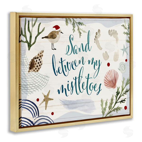 Stupell Industries Victoria Barnes | Sand Between Mistletoes Nautical Christmas