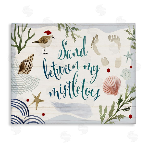 stupell industries Victoria Barnes | Sand Between Mistletoes Nautical Christmas