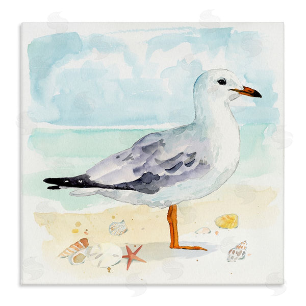 stupell industries Victoria Barnes | Seagull & Seashells on Shore