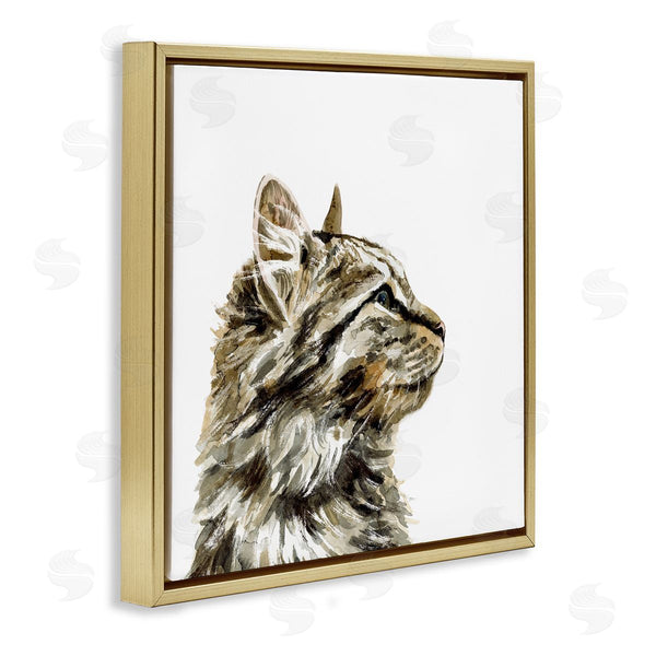 Stupell Industries Victoria Barnes | Simple Tabby Cat Gaze