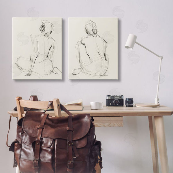 Stupell Industries Victoria Barnes | Sitting Female Figure Drawing Wall Art