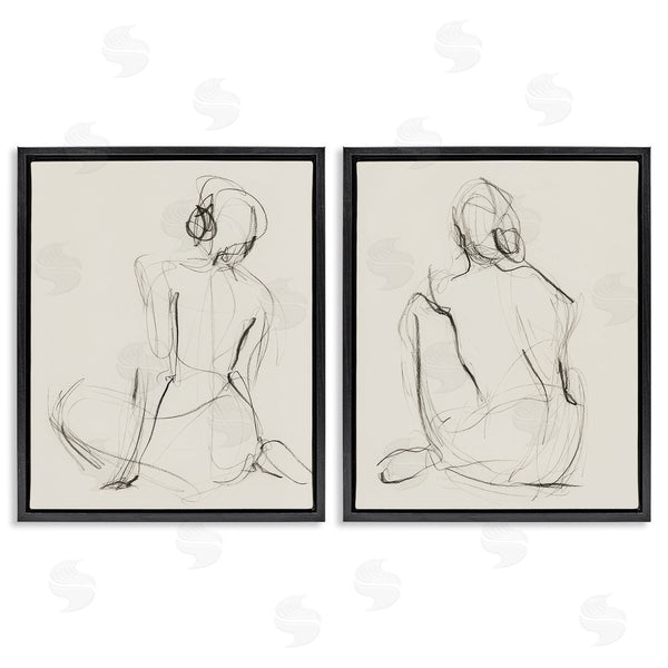 Stupell Industries Victoria Barnes | Sitting Female Figure Drawing Wall Art