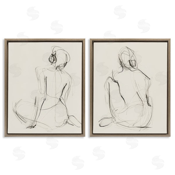 Stupell Industries Victoria Barnes | Sitting Female Figure Drawing Wall Art