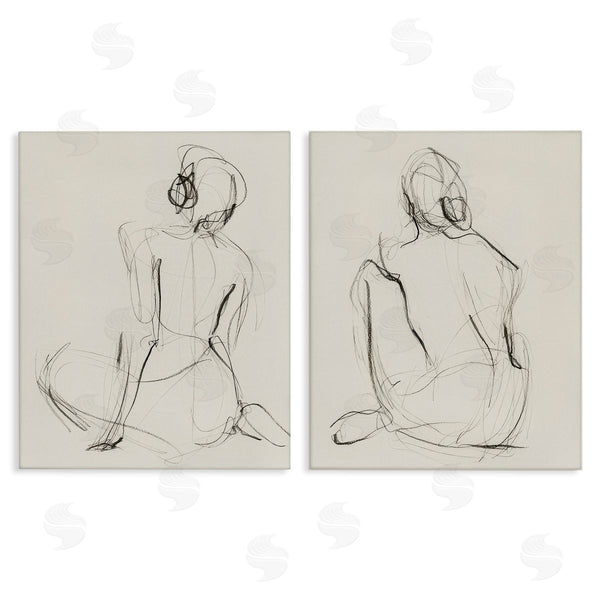 stupell industries Victoria Barnes | Sitting Female Figure Drawing Wall Art
