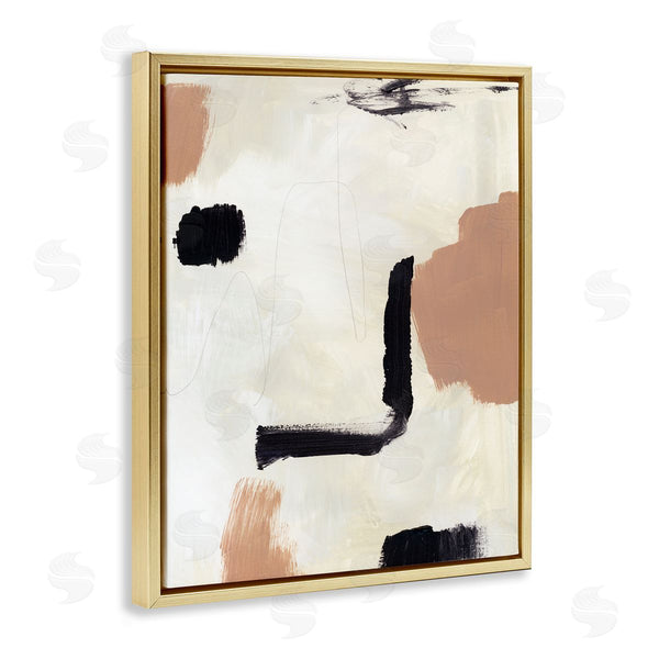 Stupell Industries Victoria Barnes | Soft Tone Neutral Abstraction Beige Black Design