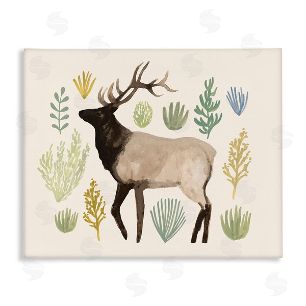 stupell industries Victoria Barnes | Southwestern Elk Yellow Green Vegetation Noble Animal Wall Art