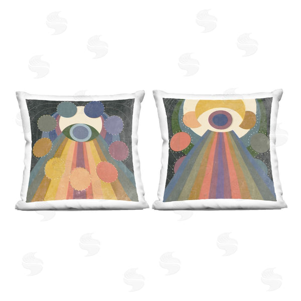 stupell industries Victoria Barnes | Spiritual Eye Boho Shapes Printed Throw Pillow Set