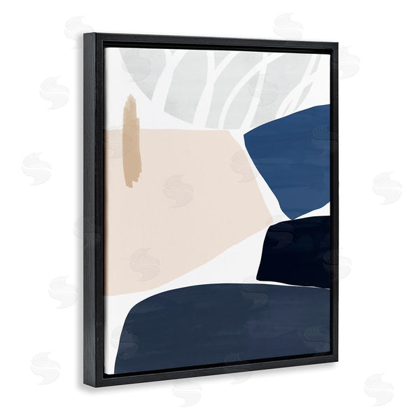 Stupell Industries Victoria Barnes | Stacked Abstract Shape Collage Modern Pink Blue Beige Wall Art